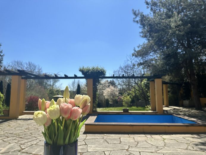 Villa mit Gutshauscharakter auf 3500m²-unverbaubarer Seeblick in Kieler Stadtrandlage – Großzügige Terrasse mit Pool