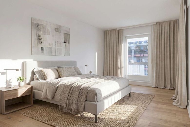 So könnte Ihr Leben in Sachsenhausen aussehen - 127m², zwei Terrassen, Frankfurter Skyline – Schlafzimmer - Visualisierung