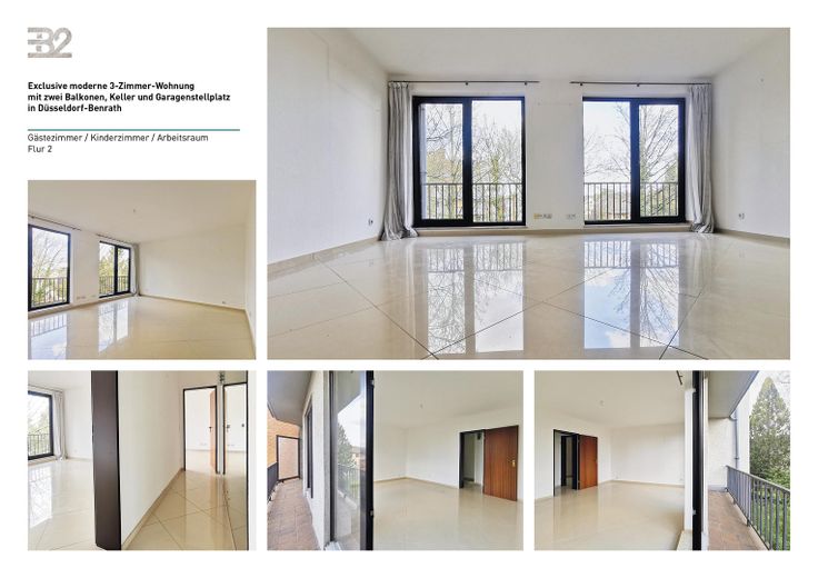 Moderne 3-Zimmer-Wohnung mit zwei Balkonen, Keller und Garagenstellplatz in Düsseldorf-Benrath – Gäste-/ Kinder-/ Arbeitszimmer
