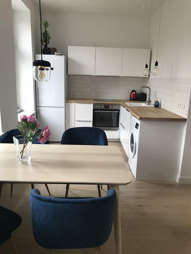 Furnished, bright 1-room apartment at the park – Küche / Essbereich