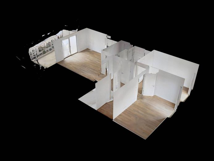 1. AFFITTO GRATUITO: Luminoso appartamento di nuova costruzione con 3 locali, balcone e cucina componibile – 3D-Ansicht Grundriss