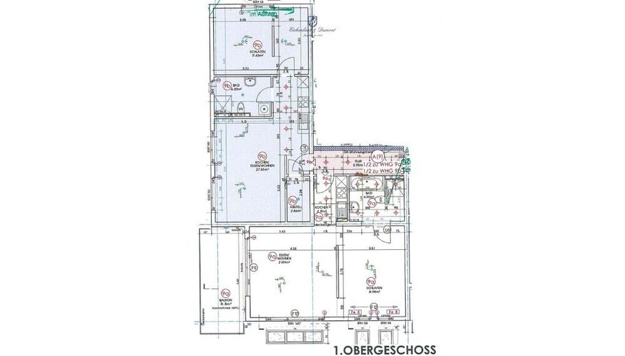 2 neuwertige Eigentumswohnungen, EBK, teilmöbliert *provisionsfrei* – Grundriss Kombi WHG 1 + WHG 2