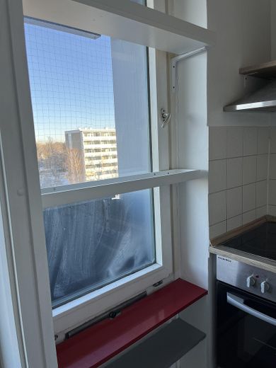 Möbliertes Apartment im Münchner Süden mit Pool, Grünanlage und Fernblick – Küchenfenster