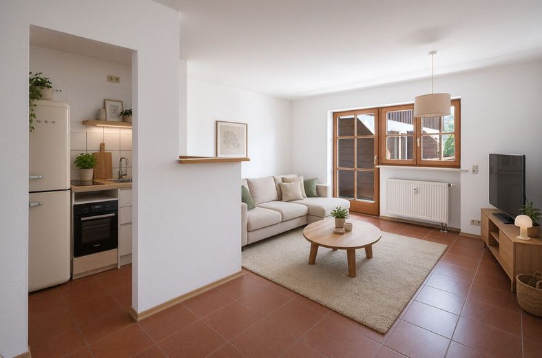 Bergblick inklusive - 2-Zimmer-Wohnung in Schleching – Visualisierung