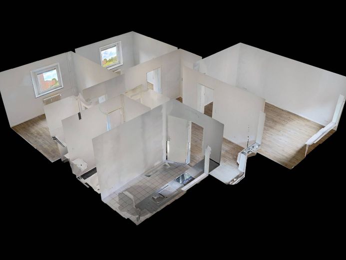**2 ALQUILERES NETOS GRATIS** Bonito apartamento de 3 habitaciones bien distribuido, con cocina equipada, BALCÓN y bañera – 3D-Ansicht Grundriss