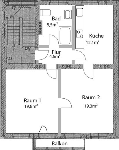 Stilvoll sanierter Altbau – 2 gleich große Zimmer | EBK, Balkon | Nähe RWTH/FH – Foto 8