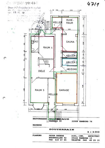 Ruime tuinmaisonnette over twee woonlagen in Hamburg-Eilbek – Grundriss Souterrain