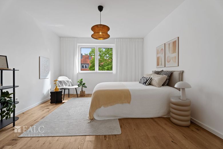 SAARN: Wohnen mit Freiraum - sanierte 3-Zimmer-Wohnung und großzügige Dachterrasse – Schlafzimmer