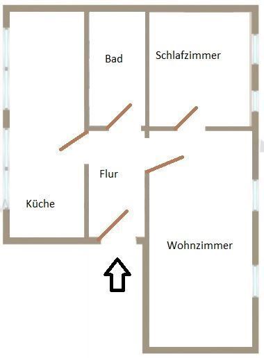 Am Park! Günstige DG 2-Zi. mit Aufzug, Laminat, Abstellraum und Dusche! EBK gegen Aufpreis mgl – Grundriss_DG links