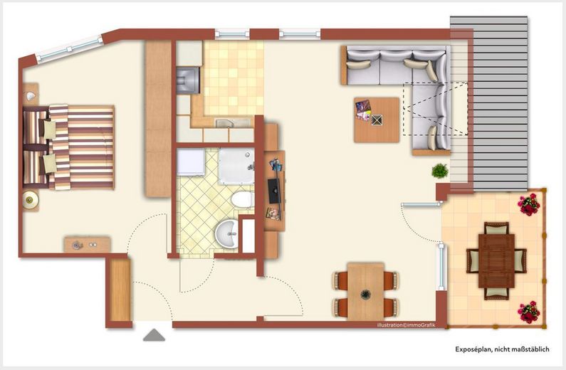 High-quality renovated 2.5-room apartment with balcony & underground parking space in Böblingen – Grundriss