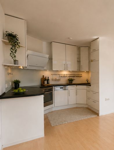 Excepcionalmente amplio apartamento en propiedad de 3–4 habitaciones con baño wellness, dos jardines de invierno, cocina equipada – Einbauküche