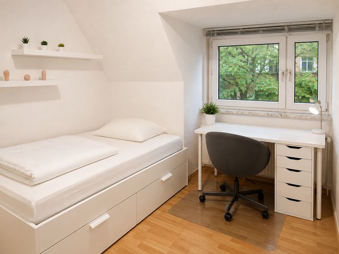 Komplett möblierte 2-Zimmer-Wohnung im beliebten Komponistenviertel in Barmbek-Süd – WG Zimmer Hofseite 2