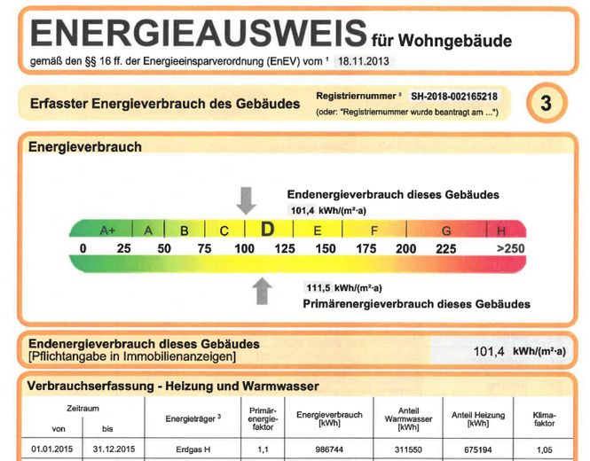 नवीनीकरण के बाद पहली बार उपयोग - बालकनी सहित 4 कमरों का अपार्टमेंट – Energieausweis alt
