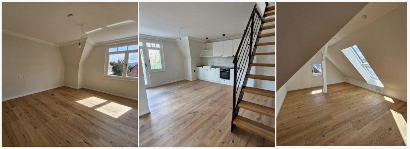 Apartamento dúplex con estilo – Wohn- und Küchenbereich