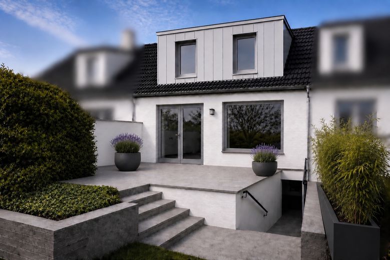Modernisiertes Mittelreihenhaus (ca. 117 qm Wohn-/Nutzfläche) in Hamburg Iserbrook – Titelbild (neu/visualisiert)