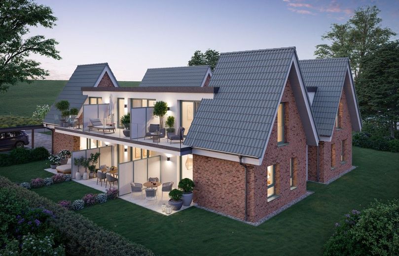 Exquisiter Neubau in idyllischer Lage am Nordseedeich mit 6 ETW inkl. Terrasse oder Balkon- KfW40 EE – Terrassen und Balkone