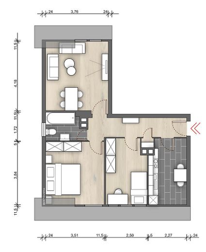 PROVISIONSFREI | Helle 3-Zimmer-Wohnung mit cleverem Grundriss in Bad Homburg – Grundriss Wohnung
