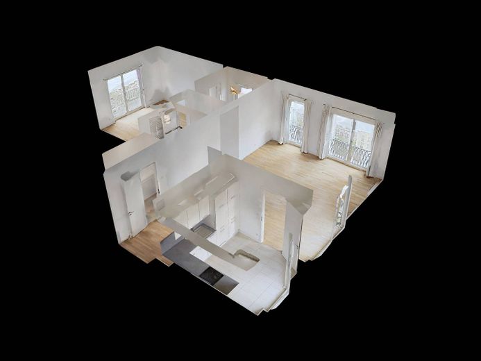 Exklusiver 2-Zimmer-Neubau mit 2 BALKONEN, EBK, Concierge-Service uvm. in den begehrten Heinrich-Heine-Gärten – 3D-Ansicht Grundriss