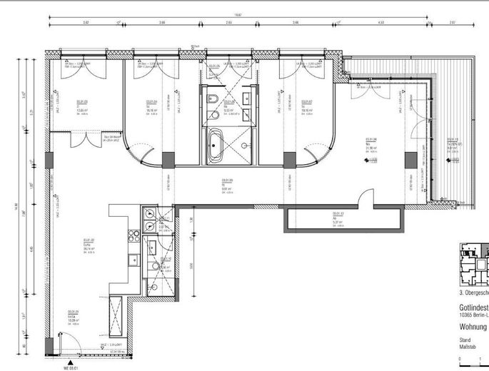 Viel Platz für den Alltag in dieser modernisierten 4-Zimmer-Loftwohnung in Lichtenberg – Grundriss