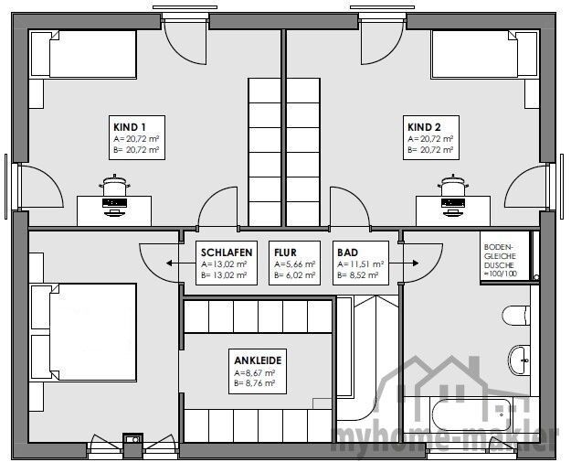 AKTIONSHAUS inklusive Küche: individuell planbare Stadtvilla in ruhiger Wohnlage – Grundriss OG