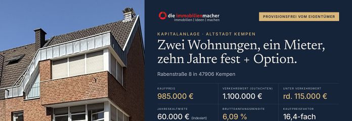 Belegging in de historische binnenstad van Kempen: 2 appartementen, 10 jaar vast verhuurd, 6,09 % rendement, zonder makelaarscourtage