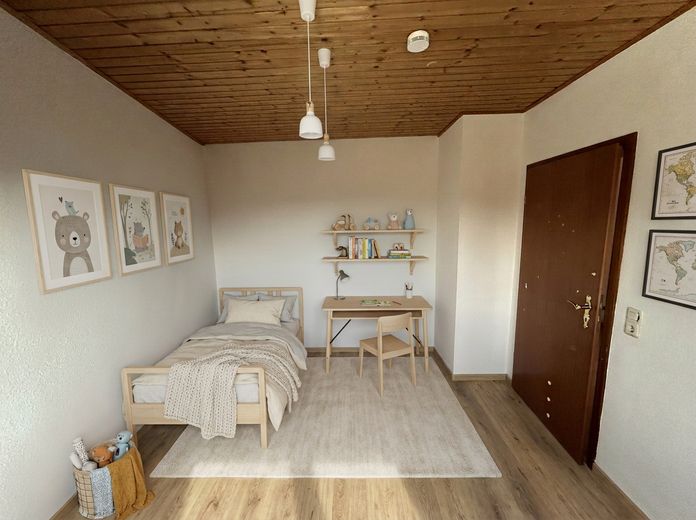 Familienparadies mit Traumgarten am Leiselsee – ruhiges Wohnen mit perfekter Anbindung – Kinderzimmer KI-möbliert