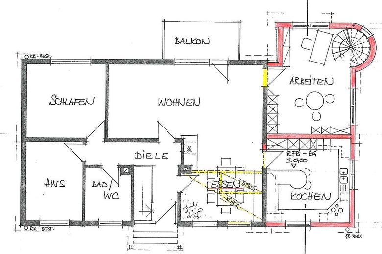 Naturnah: Besonderes 1-2 Familienhaus in Aussichtslage – Grundriss EG