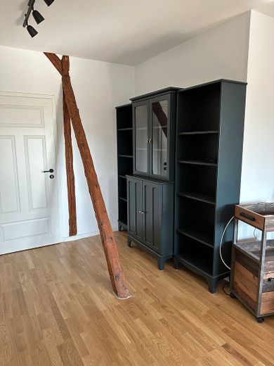 Einzimmerwohnung im Dachgeschoss, EBK, Fußbodenheizung im Duschbad – Wohnzimmer/Eingang