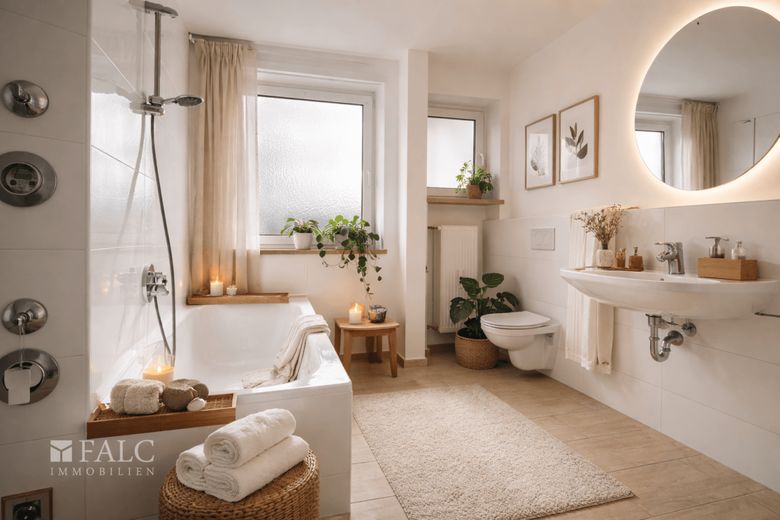 Über den Dächern von Augsburg-Hochzoll 3-Zimmer mit Ausblick – Badezimmer KI-generiert