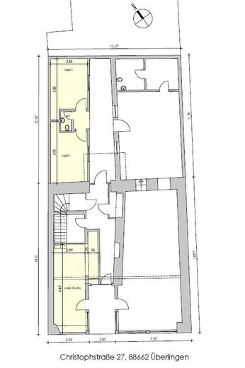 Attraktives Ladenlokal in 1A-Lage von Überlingen – 32 m² Verkaufsfläche + 38 m² Lager – Grundriss EG links