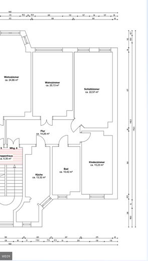 3-Zimmer-Wohnung mit 95,57 m² in Leipzig-Altlindenau – Grundriss