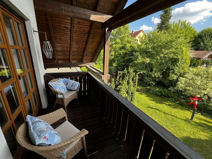 Südbalkon Blick Garten