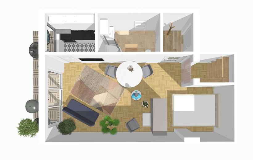 Grundriss 3D von Oben