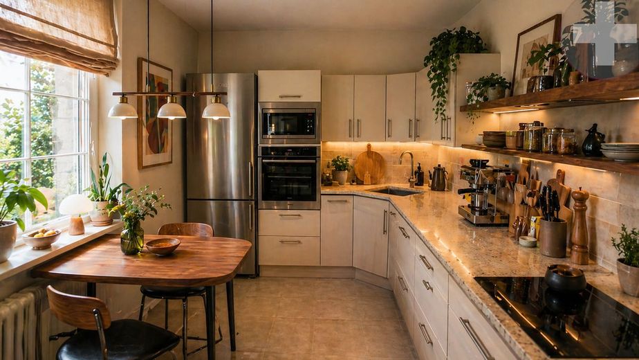 Haus mit geschütztem Innenhof &amp; vielseitigem Zusatzraum in Stülpe: RUHE. PRIVAT. MÖGLICHKEITEN. – Modern &amp; funktional - Einbauküche für entspanntes Kochen im Alltag
