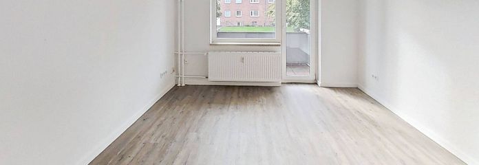 حديثة&hell: شقة كبيرة بغرفتين مع شرفة في شمال غرب ريندسبورغ – Ansicht I: Wohn- und Esszimmer