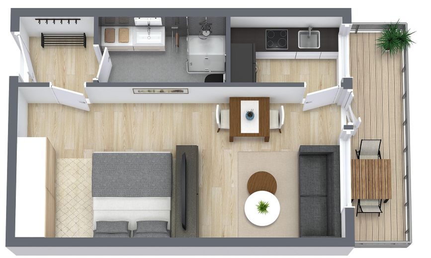Ampio appartamento ammobiliato di 1 stanza con balcone a Monaco-Solln, disponibile dal 01.04.2026 – Foto 9