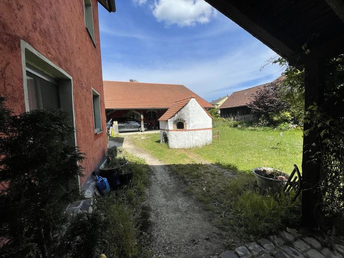 Blick aus dem Vordach