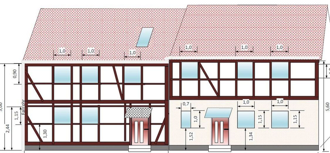 Ansicht W1 links & W2 rechts