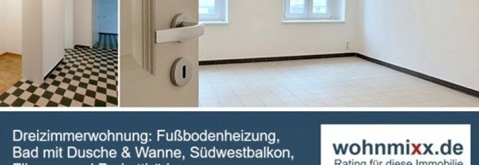 Dreizimmer, Küche, Balkon, Bad mit Du. & Wanne, FB-Heizung!