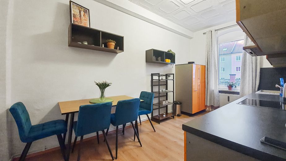Ekskluzywny apartament w stylu retro! All-inclusive z kuchnią, Wi-Fi i pełnym wyposażeniem! – Küche
