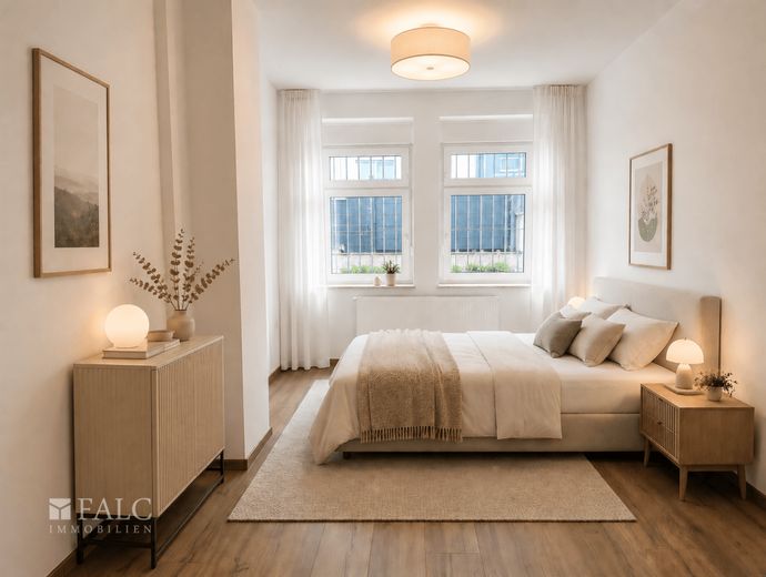 Urbaner Wohntraum mit Gartenflair - frisch renovierte Wohnung im Herzen der Stadt – Schlafzimmer