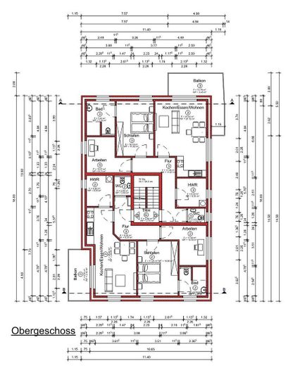 Piękne nowe mieszkanie w centralnej lokalizacji w Lingen (mieszkanie nr 3) – Zeichnung Obergeschoss
