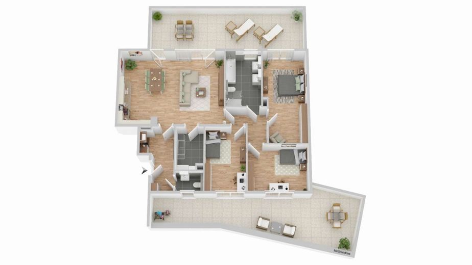 Penthouse (WE-10) - 152,26 m² - 4 Zimmer – Grundriss