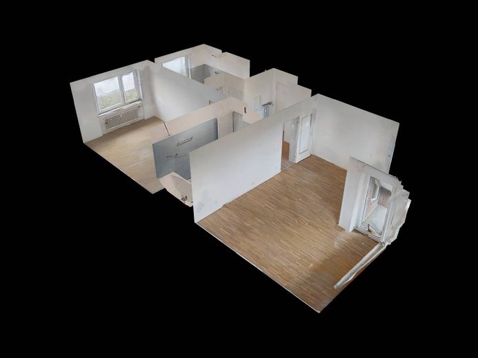 Geräumige 2-Zi.-Whg. mit großem BALKON in ruhiger Lage in Bielefeld-Senne – 3D-Ansicht Grundriss