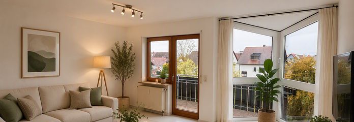 Einziehen & Wohlfühlen: Lichtdurchflutete 2-Zi-Wohnung in Maichingen – KI generiert: Wohnzimmer