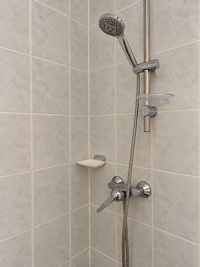 Helles 1-Zimmer-Apartment mit Südbalkon, Einbauküche und Stellplatz in Nürnberg-Laufamholz – Bad 3 - Dusche 