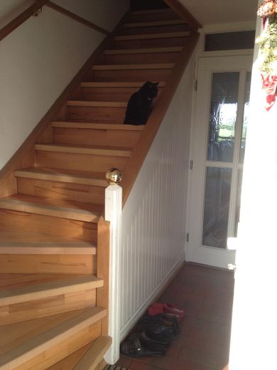 Haus, Bauernhaus, Landhaus, ländliches Idyll in ruhiger Lage. Ein Landhaus , das die Seele berührt – Treppe zum Dachgeschoss