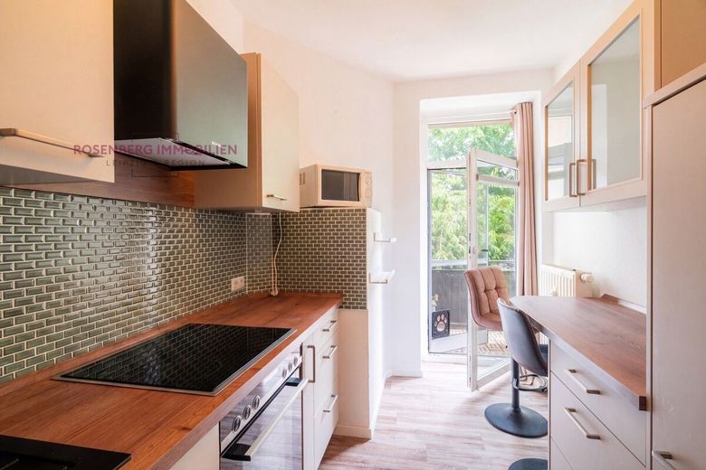 *BEZUGSFREI* Denkmalgeschützte 2-Zimmer Wohnung in Leipzig Alt-West – Immobilie in Leipzig zu verkaufen _ 2 Raumwohnung _ Rosenberg Immobilien _ Küche