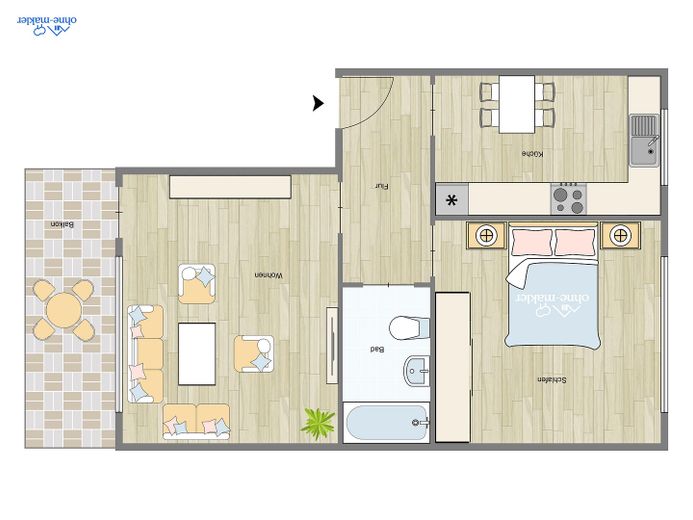 Modernisierte Wohnung in Mönchengladbach Eicken – Grundriss