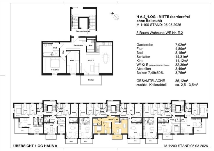 Mehrfamilienhaus - Neubau im Erstbezug – Grundriss WE14